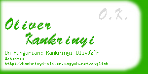 oliver kankrinyi business card